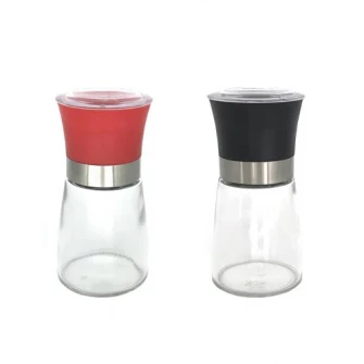 Set 2 rasnite sare/piper Vanora, 13.5 cm, rosu/negru
