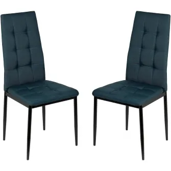 Set 2 scaune bucatarie Kring Dublin, material textil, Green blue