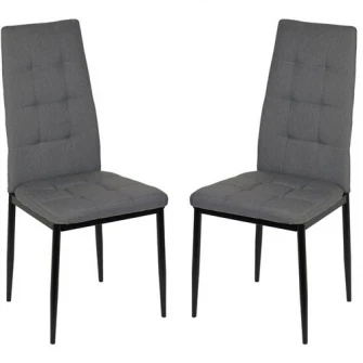 Set 2 scaune bucatarie Kring Dublin, material textil, Grey