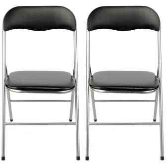 Set 2 scaune bucatarie Kring Primo, pliante, Negru