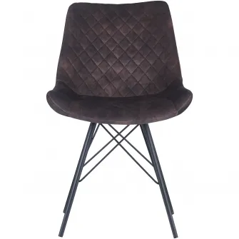 Set 2 scaune dining Kring Agnes, metal/catifea, Maro