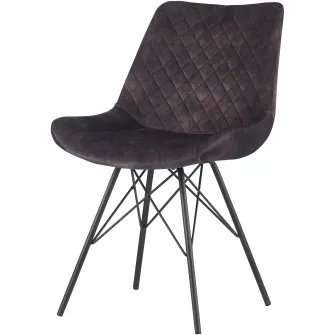Set 2 scaune dining Kring Agnes, metal/catifea, Maro