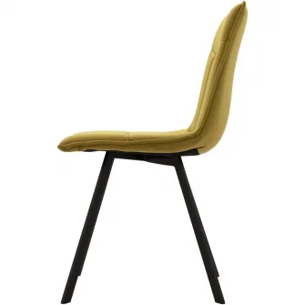 Set 2 scaune dining Kring Freya, metal/catifea, Galben