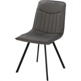 Set 2 scaune dining Kring Freya, metal/catifea, Gri