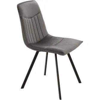 Set 2 scaune dining Kring Freya, metal/catifea, Gri
