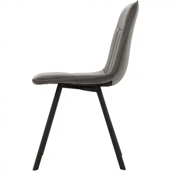 Set 2 scaune dining Kring Freya, metal/catifea, Gri