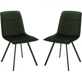 Set 2 scaune dining Kring Freya, metal/catifea, Verde