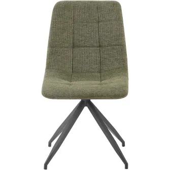 Set 2 scaune dining Kring Liv, metal / material textil, Verde
