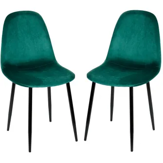 Set 2 scaune Kring Miles, material textil, Verde Smarald