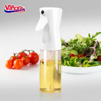 Set 2 sticle cu pulverizator Vanora Home, ulei/otet, 200 ml, alb/negru