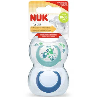 Set 2 suzete NUK STAR, SILICON, 18-36 luni, PASARE