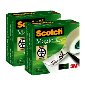 Set 2buc Banda adeziva 19mmx33m invizibila Scotch Magic