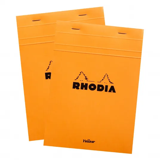 Set 2buc Blocnotes N16 14.8x21 cm capsat 80 file galbene Rhodia Orange, matematica