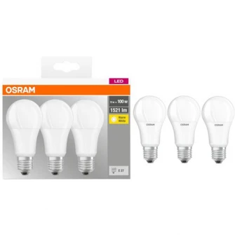 Set 3 becuri LED Osram Base Classic A100, E27, 13W (100W), 1521 lm, A+, lumina calda (2700K)