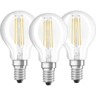 Set 3 becuri LED Osram P40, E14, 4W (40W), 470 lm, lumina rece