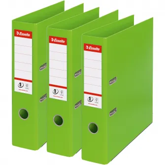 Set 3 bibliorafturi Esselte No.1 Power VIVIDA, PP/PP, partial reciclat, certificare FSC, A4, 7,5 cm, verde