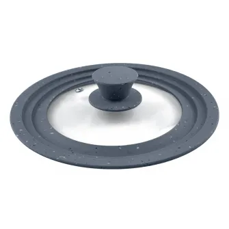 Set 3 capace cu margine ajustabila din silicon Cooking by Heinner: 16/18/20 cm, 22/24/26 cm, 28/30/32 cm, Gri