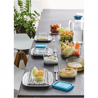 Set 3 caserole Bormioli Frigoverre Evolution, 120 mmx120 mm, 420 ml, sticla