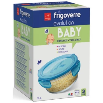 Set 3 caserole Bormioli Frigoverre Evolution O 140 mm, 510 ml, sticla