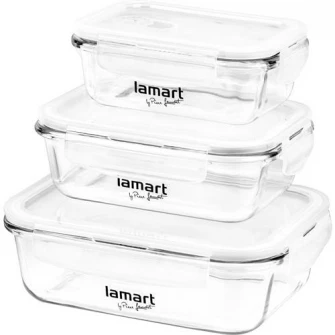 Set 3 caserole Lamart, din sticla