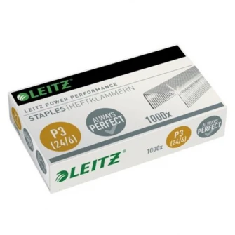 Set 3 cutii Capse Leitz Power Performance, 24/6, 1000 buc/cutie