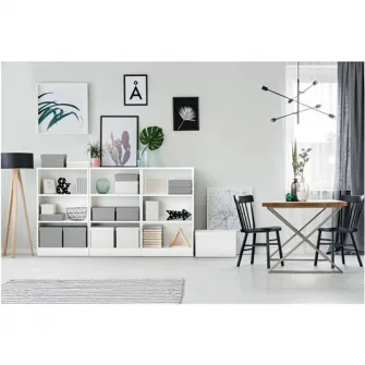 Set 3 cutii depozitare Esselte Home Recycled, carton, 51x35x30 cm, cu capac, gri
