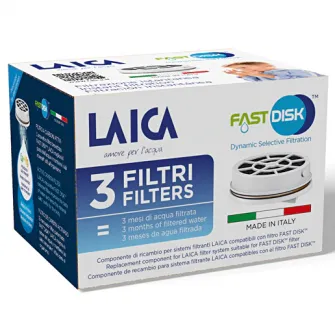 Set 3 filtre Laica Fast Disks, pentru carafa Laica GlasSmart
