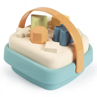 Set 3 jucarii sortare si de baie Little Smoby Green - Turnul Magic, Cubul cu forme si Barcuta