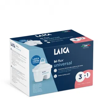 Set 3+1 cartuse filtrante Laica Bi-flux Universal, compatibile Brita