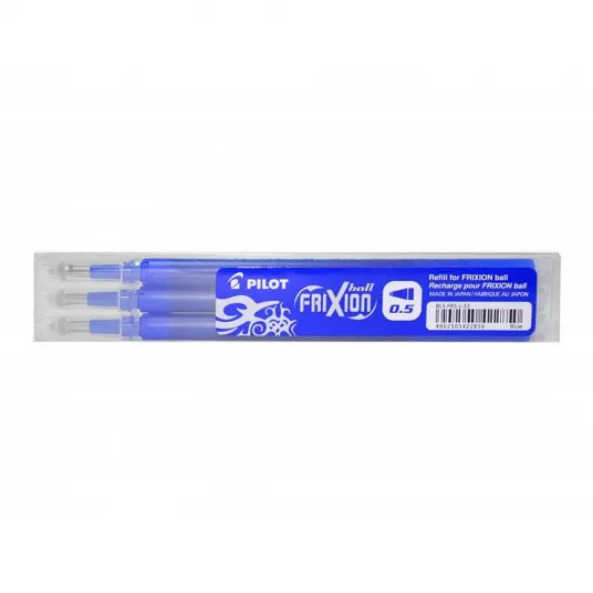 Set 3 rezerve roller Pilot Frixion Clicker, 0.5 mm, Albastru