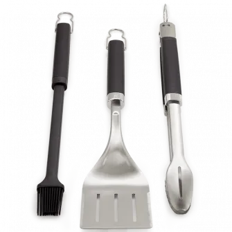 Set 3 ustensile gratar Precision Weber, cleste, spatula si pensula silicon