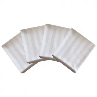 Set 4 bucati fata de perna Hotel Kotonia Home, 100% bumbac, damasc, 70x70 cm, alb