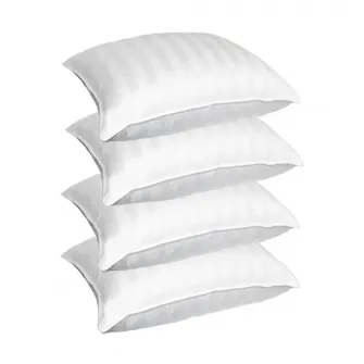 Set 4 bucati fata de perna Hotel Kotonia Home, 100% bumbac, damasc, 70x70 cm, alb