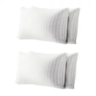 Set 4 bucati fata de perna Hotel Kotonia Home, 100% bumbac, damasc, 70x70 cm, alb