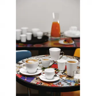 Set 4 cesti cappuccino Bormioli Aromateca Oslo alb, 235 ml, opal