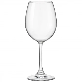 Set 4 pahare vin rosu cu picior Bormioli Nadia, 370 ml, sticla cristalina