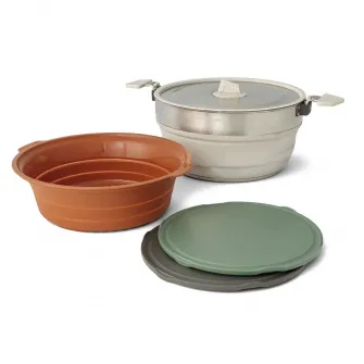 Set 4 piese bucatarie camping pliabile Sea to Summit Detour Essentials, multicolor