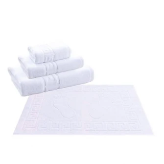 Set 4 prosoape Kotonia Home Horeca, 100% bumbac, Alb