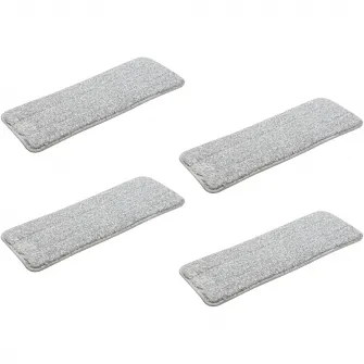 Set 4 rezerve mop plat Kring, Magic Clean, Microfibra, Gri