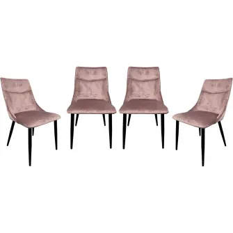 Set 4 scaune dining Kring Tove, baza metal, stofa