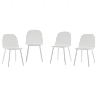 Set 4 scaune Kring Rio, interior/exterior, tratat UV, polipropilena (PP), Alb