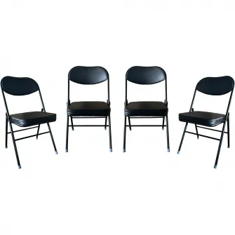 Set 4 scaune pliabile Kring Anders, baza metal, Negru
