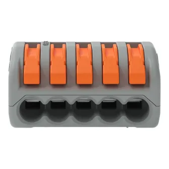 Set 40 cleme (conectori) Wago 4 mmp 222-415, clasic, borna cu arc, cablu litat, 5 fire, 32A