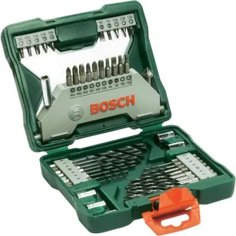 Set 43 accesorii Bosch X-line, biti, adaptor, chei tubulare, suport universal, zencuitor, burghie