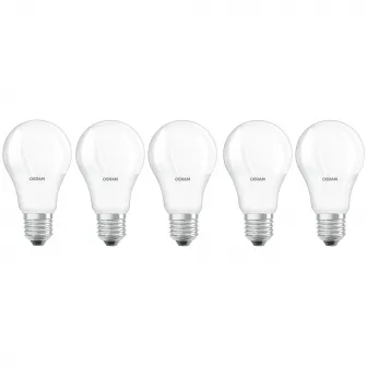 Set 5 becuri LED Osram Base Classic A60, E27, 8.5W (60W), 806 lm, lumina calda (2700K)