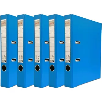 Set 5 bibliorafturi Delmet, A4, PP/Hartie, certificare FSC, 50 mm, bleu