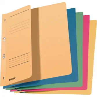 Set 5 dosare cu sina Leitz 1/2, carton, A4, cu capse, 170 coli, diverse culori