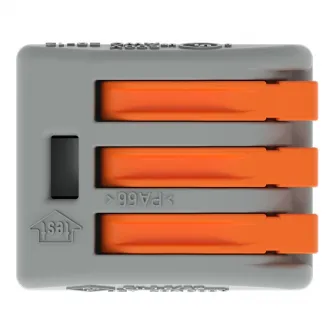 Set 50 cleme (conectori) Wago 4mmp 222-413, clasic, borna cu arc, cablu litat, 3 fire, 32A