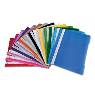 Set 50 dosare plastic Noki cu sina si gauri, rosu
