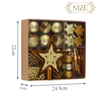 Set 52 de ornamente brad Kring, diverse forme si dimensiuni, Aramiu